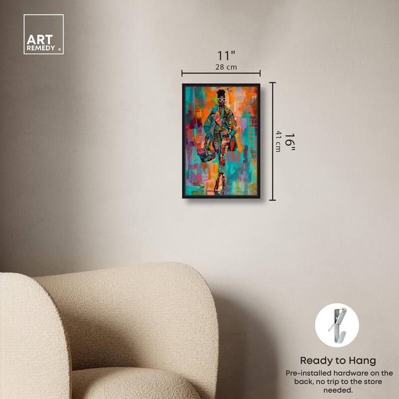 Bold Patchwork Style Canvas by Art Remedy