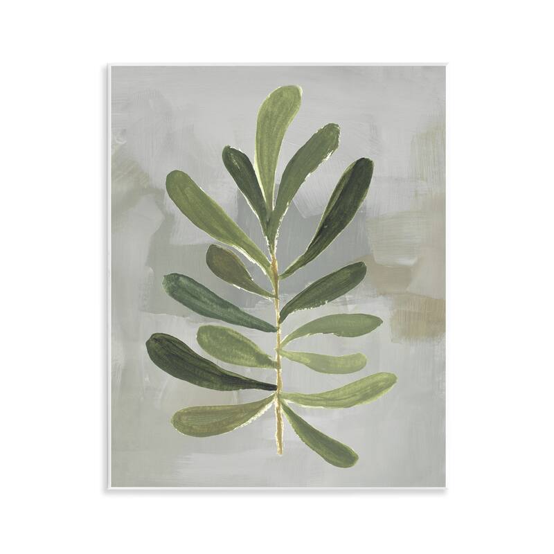 Stupell Single Green Leaf Branch Wall Plaque Art Design By Lanie Loreth - 11 x 14