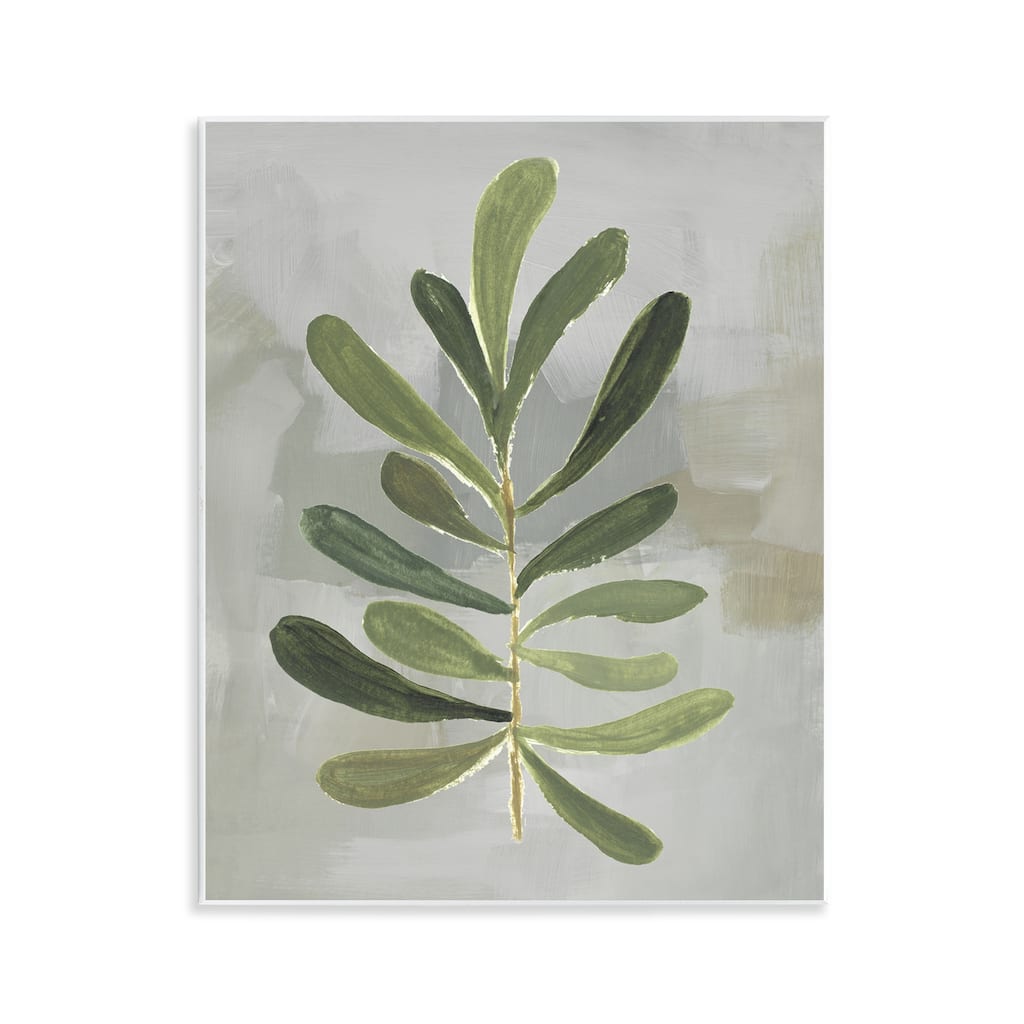 Stupell Single Green Leaf Branch Wall Plaque Art Design By Lanie Loreth