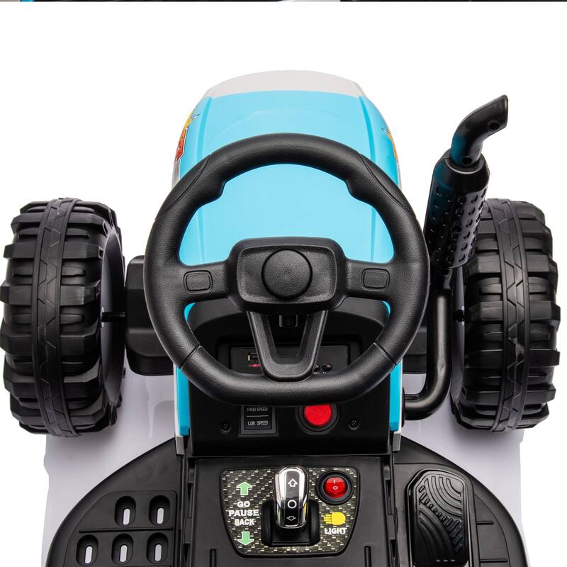 Ride on Tractor,Trailer,24VBattery Powered Electric Toy,200w*2motor 1.86-4.97MPH,Remote Control,3 speed adjustable,LED,safe belt