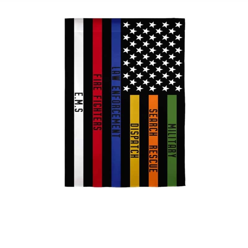 12.5 in. x 18 in. Responders Thin Line Garden Suede Flag