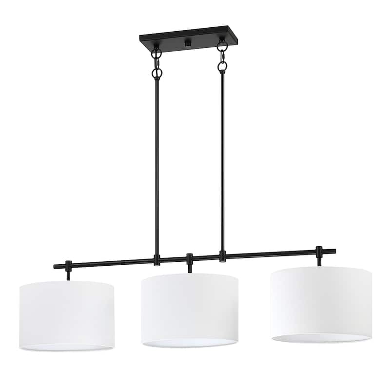Sedgy 3-Light Black Kitchen Island Chandelier Pendant - 41'' W