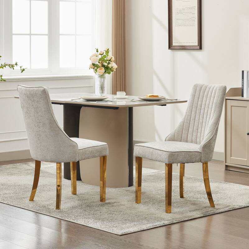 Chenille Dining Chairs Set of 2 for Dining Room