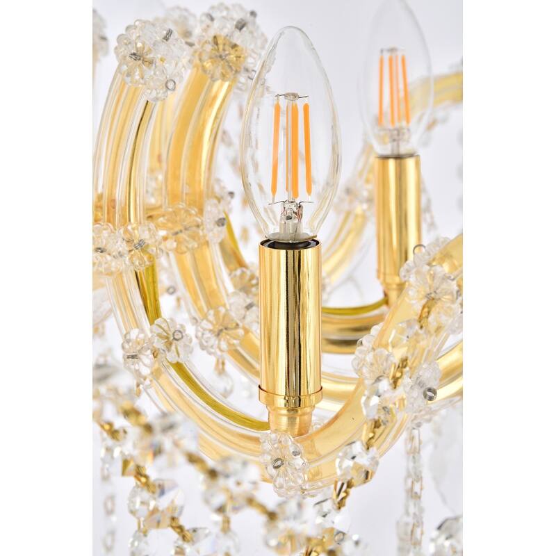 Fleur Illumination Flush Mount D:24in H:17.5in Lt:6 Gold Finish