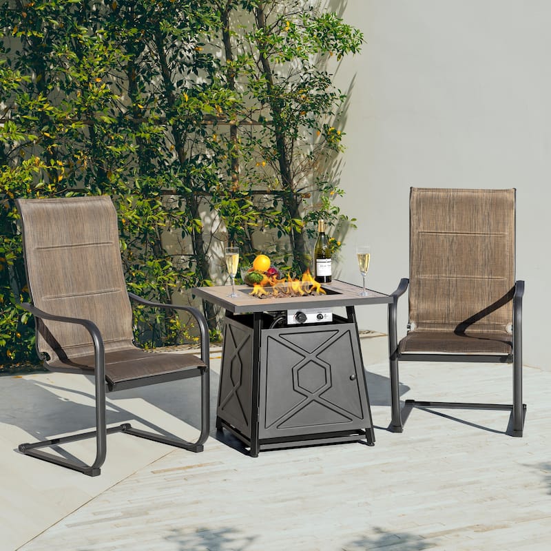 Outdoor 50,000 BTU Propane Gas Fire Pit Table with Cover