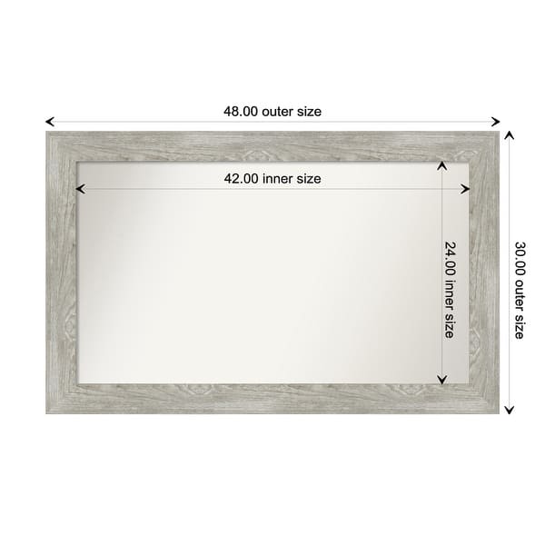 dimension image slide 21 of 113, Dove Greywash Framed Non-Beveled Custom Wall Mirror, Bathroom Vanity Mirror