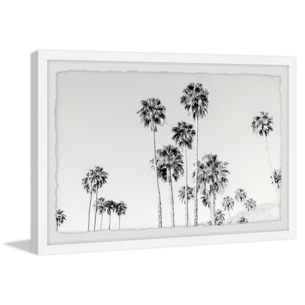 California Palm Tree Wall Art - Framed Painting Print - Home Decor for Living Room Bedroom