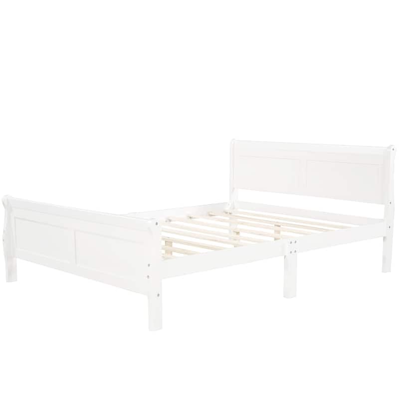 Full Size Wood Platform Bed with Slat Support