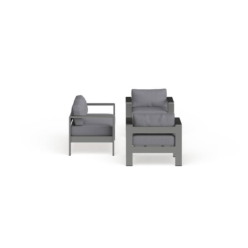 Shore 4-piece Outdoor Patio Aluminum Sectional Sofa Set