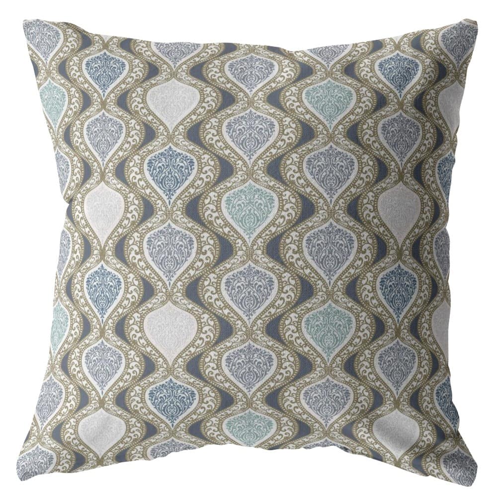 16" Gray Ogee Zippered Suede Throw Pillow