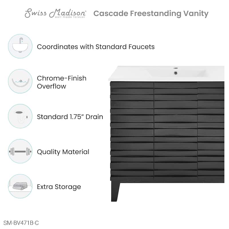 Cascade 36" Bathroom Vanity in Black