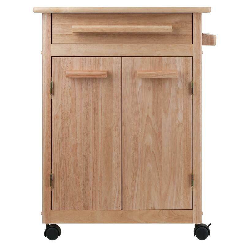 34.25" Beige Elegant Hackett Kitchen Cabinet Cart One Pull-Out Drawer