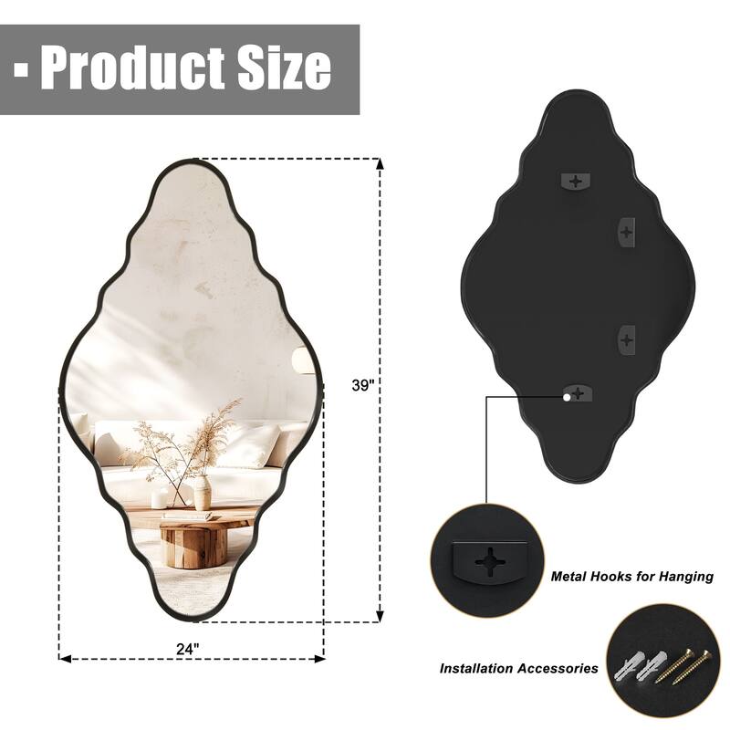 Scalloped Wall Mirror Irregular Decorative Wall Mirror