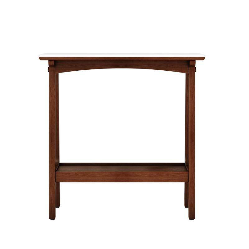 Narrow Slate Side Table with Storage Shelf, Small End Table for Living Room Bedroom Small Spaces, Nightstand Bedside Table