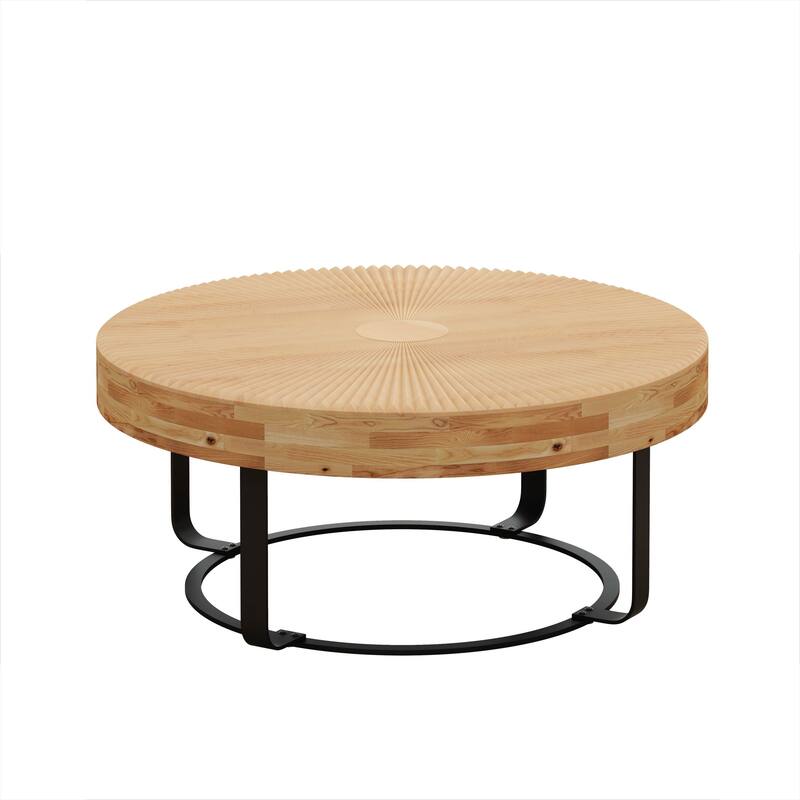 Modern round coffee table with metal legs