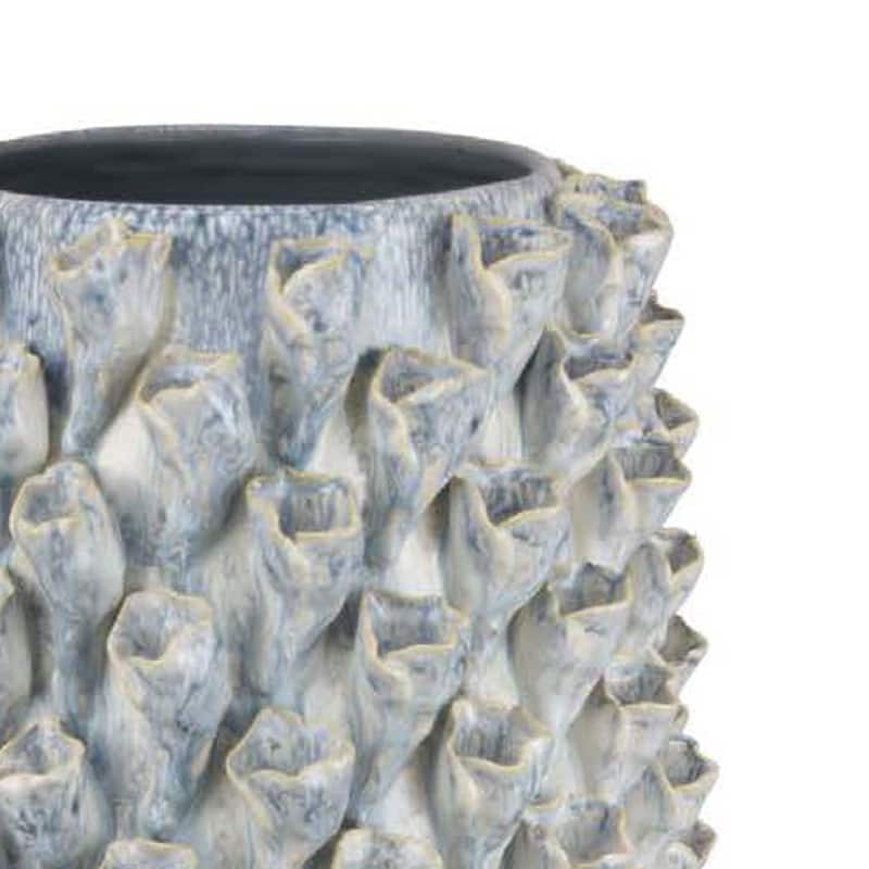 Kabo Decorative Vase, Textured Body, 16 Inch Classic Gray Ceramic
