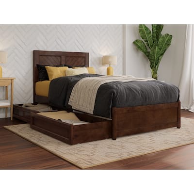 Clayton Platform Bed with Panel Footboard and Storage Drawers