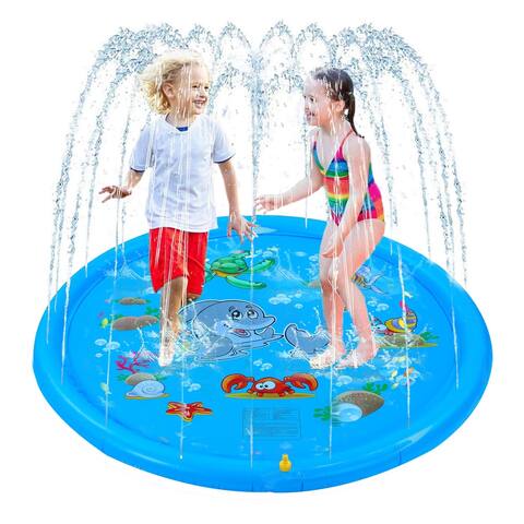 Dimple Splash Pad - 67-inch Large Kids Sprinkler Play Mat for Toddlers, Big Kids - Outdoor Backyard Kid/Toddler Sprinkler Pool