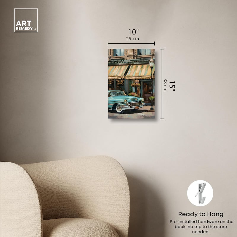 Classic Car Store Visit II Canvas by Art Remedy, Gallery Wrapped