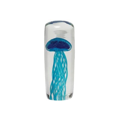 Blue Jellyfish Glass Figurine