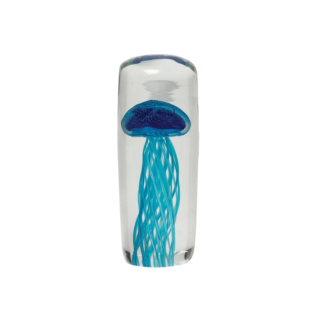 Blue Jellyfish Glass Figurine