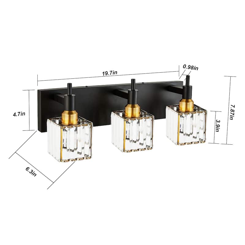 2/3/4-Light Modern Bathroom Crystal Vanity Light Wall Sconces