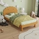 preview thumbnail 3 of 16, Walnut Wood Frame Twin Platform Bed with Cookie-Shaped
