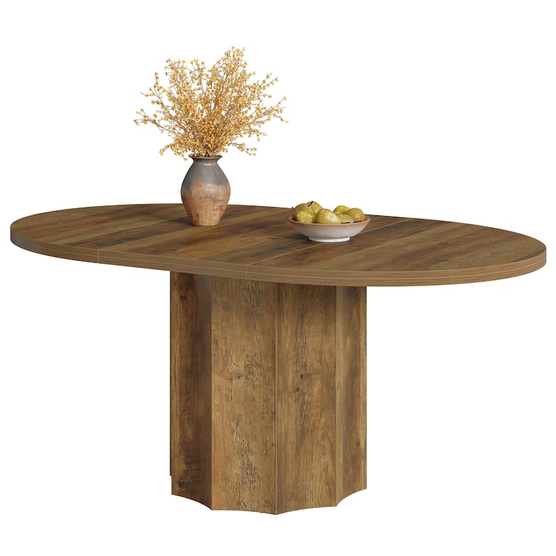 Farmhouse Dining Table, Oval Kitchen Table for Living/Dinner Room