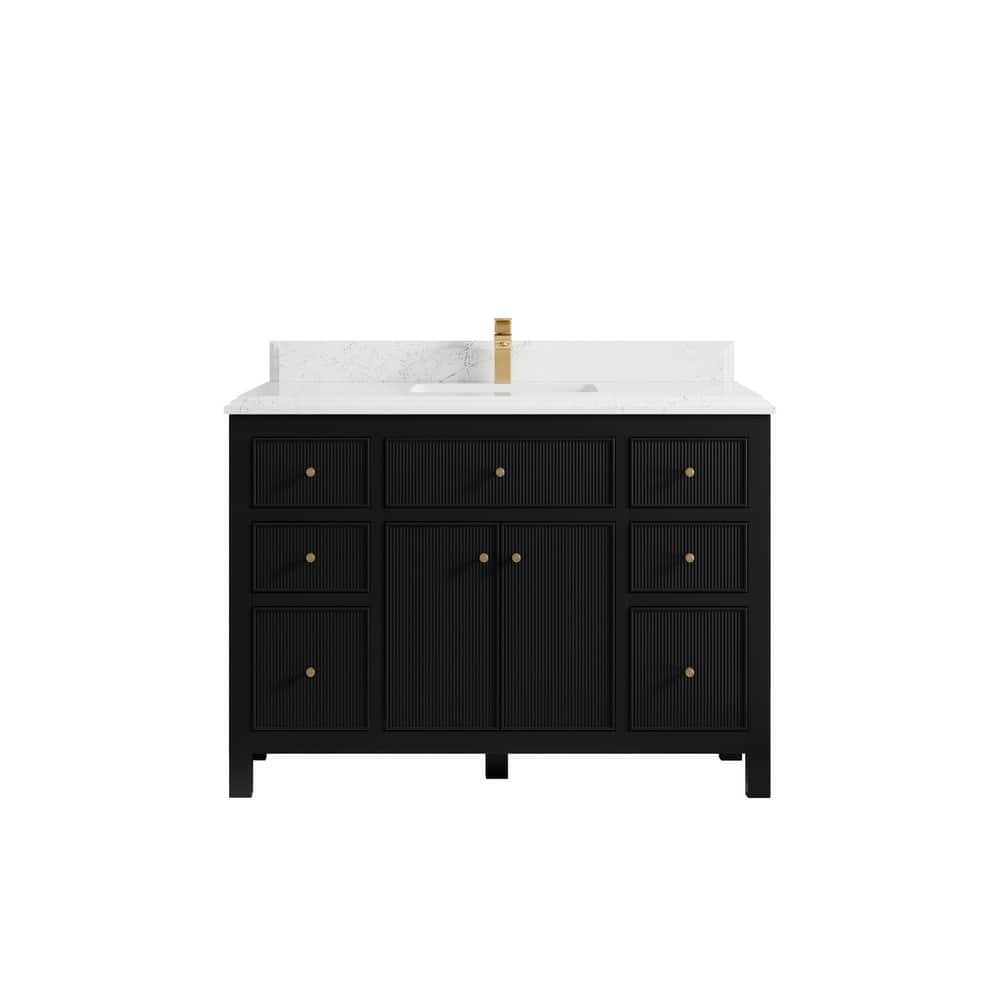 Willow Collections 48 in W x 22 in D Sonoma Free Standing Reeded Single Sink Bathroom Vanity with Countertop