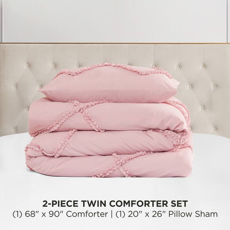 Juicy Couture Diamond Ruffle Reversible Comforter Set