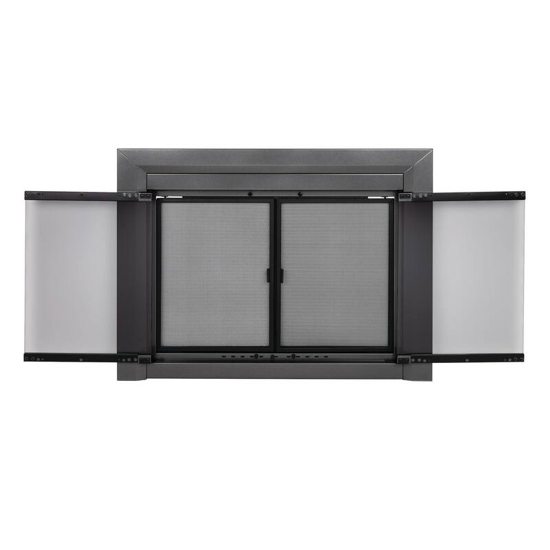 Pleasant Hearth Carlisle Fireplace Glass Door Small Black