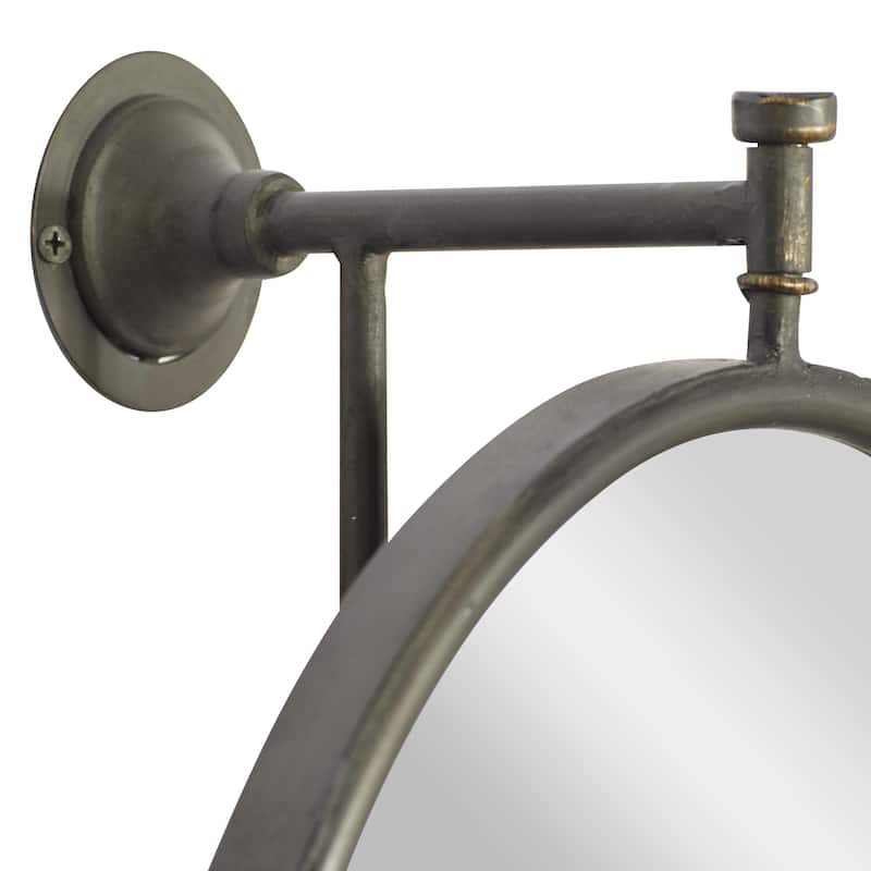 Metal Swivel Oval Wall Mirror - Gold or Black - Roche River Decor