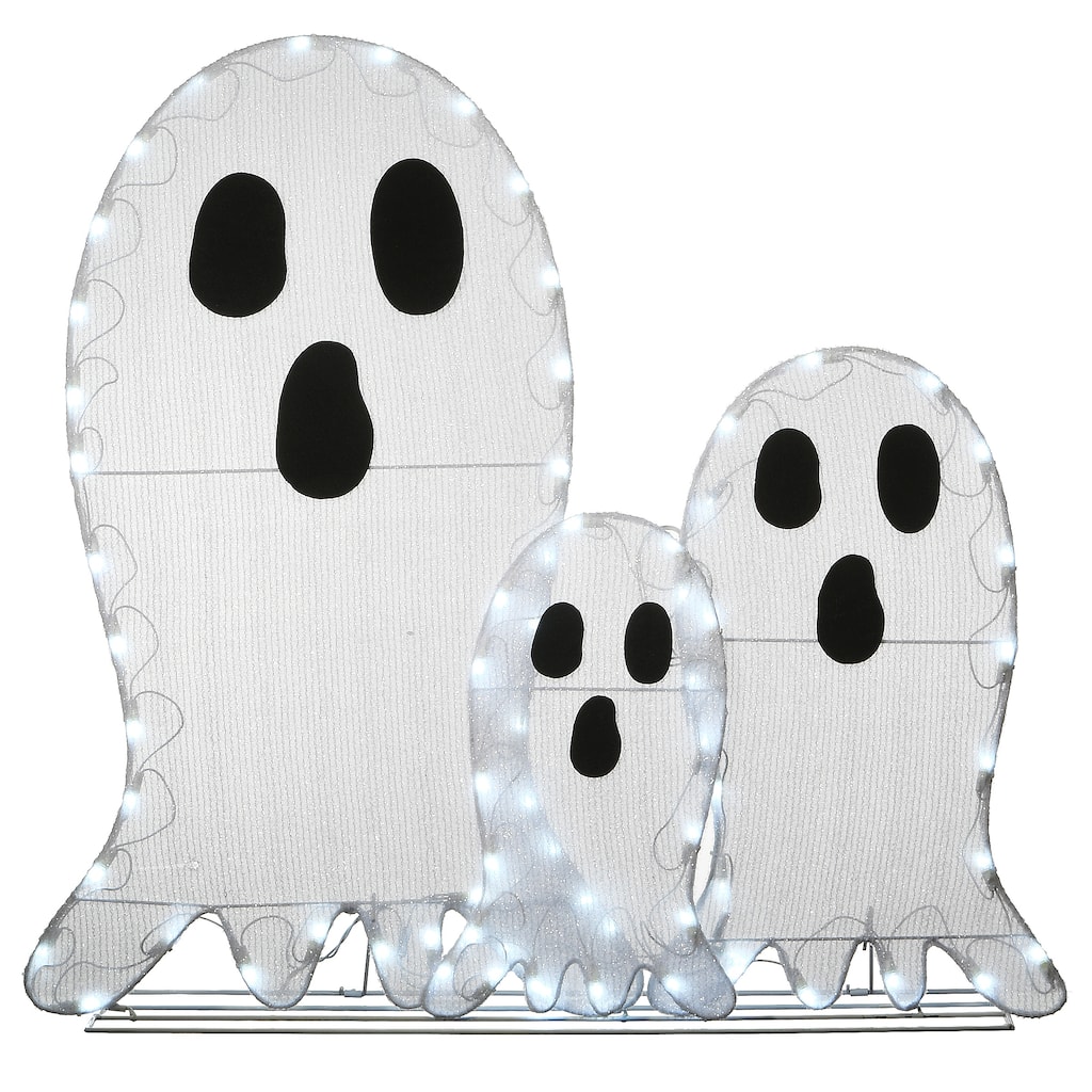 National Tree Company Halloween Pre-Lit Ghost Trio Outdoor Decoration, LED Lights, 36 Inches