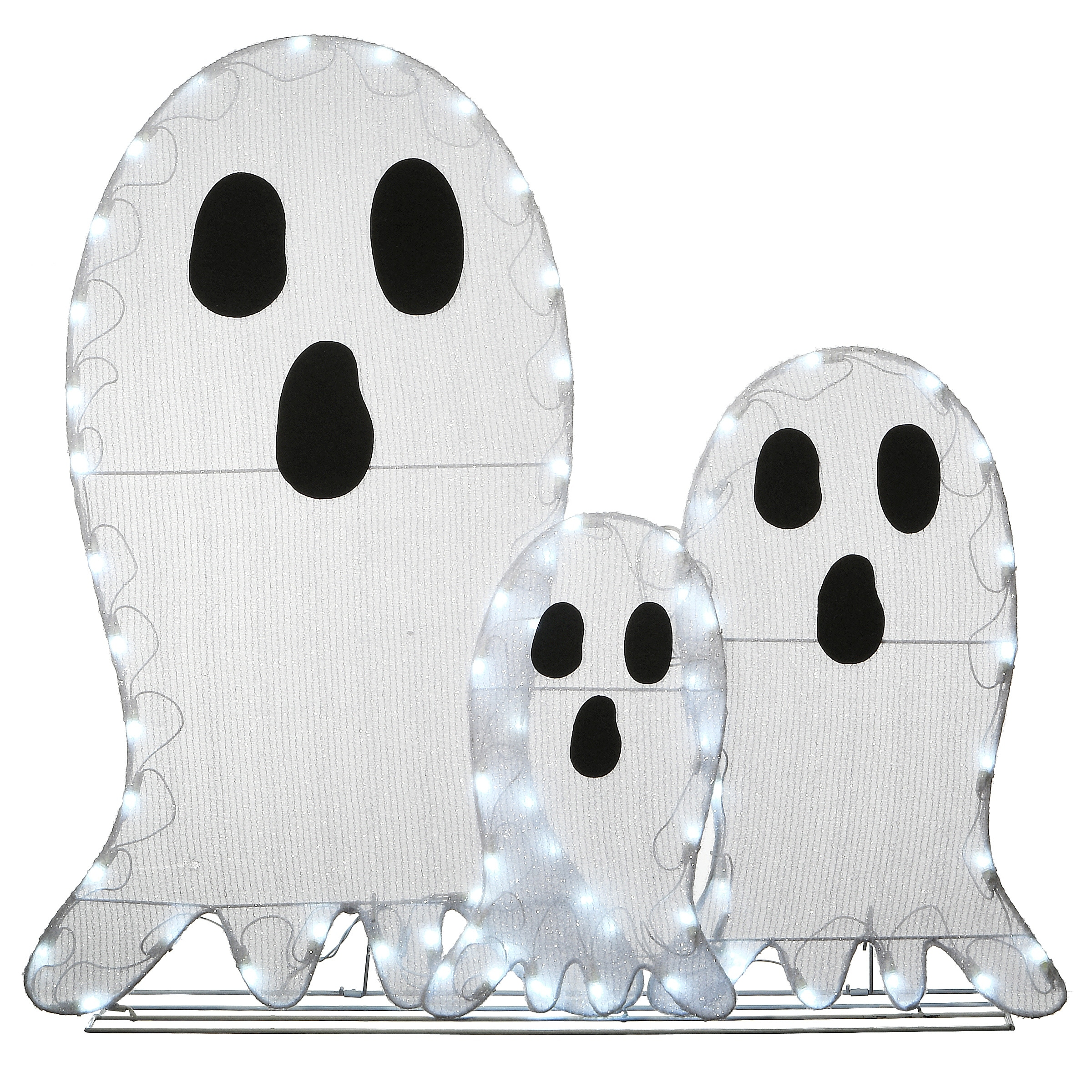 National Tree Company Halloween Pre-Lit Ghost Trio Outdoor Decoration, LED Lights, 36 Inches