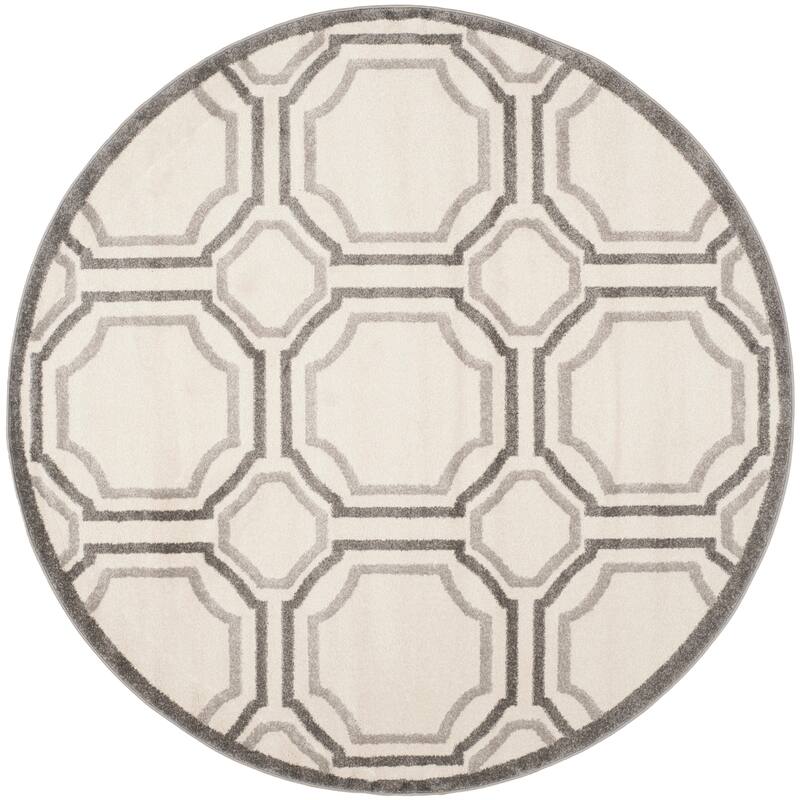 SAFAVIEH Amherst Aleksei Modern Rug - 5' Round - Ivory/Light Grey