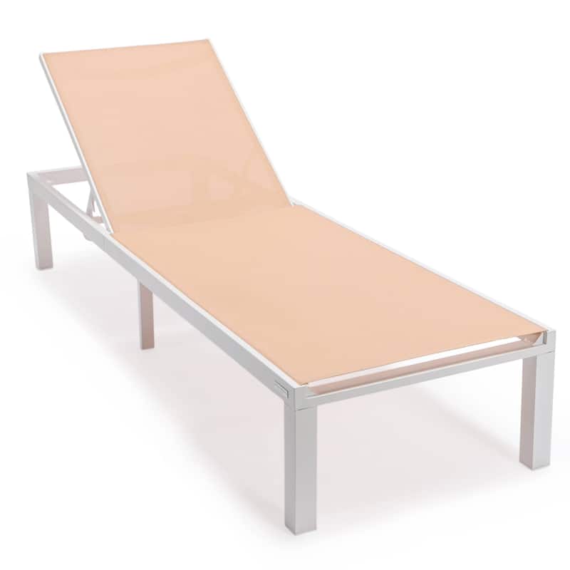 Aluminum Beach Pool Sun Lounge Chair Sling Mesh Fabric Reclining Stackable Lounger Chair (Set of 2)
