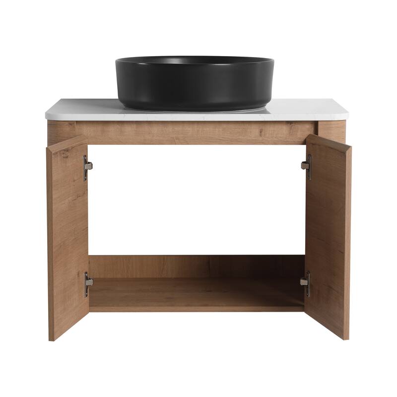 Bathroom Vanity With Sink In 24/30 Inch, Floating Bathroom Vanity With Soft Close Door