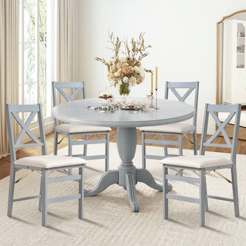 Folding Dining Chairs Set of 2 - Upholstered Wooden Frame - Indoor/Outdoor Space Saver - Pre-Assembled - Set of 2