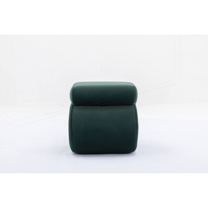 S-shape Velvet Fabric Ottoman Makeup Stool