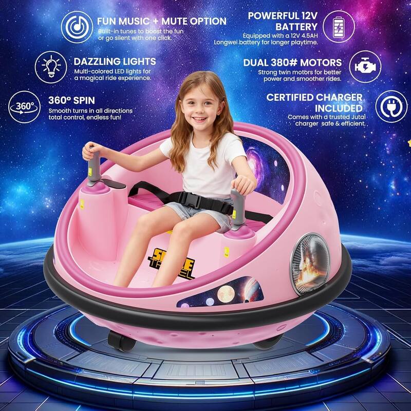 12V Ride on Electric Bumper Car for Kids & Toddlers, Dual Motor for Kids Best Gift