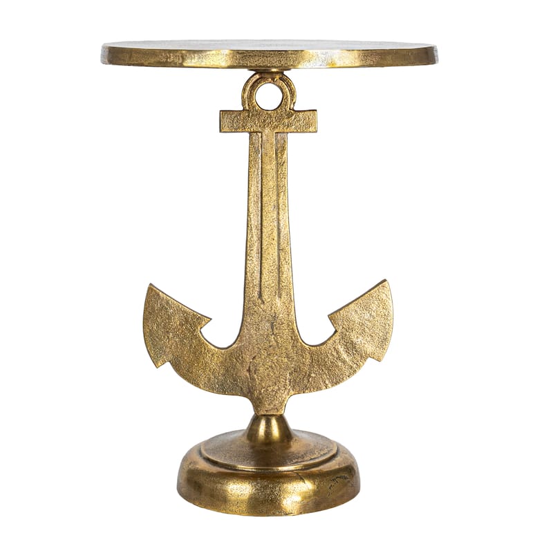 Nautical Accent Table with Anchor Base - 15.0"L x 15.0"W x 19.0"H