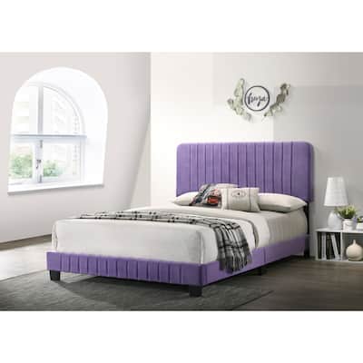 Purple Queen Bed with Bold Finish, Sturdy Frame and Spacious Design Perfect for Modern Bedrooms with Stylish Personality