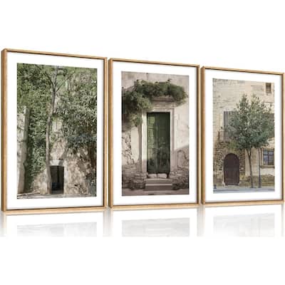 Vintage Italy City Landscape Framed Canvas Wall Art Set