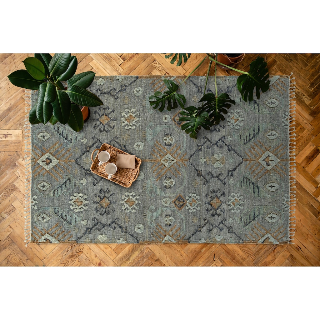 Alejandra Slate Handloomed Jute and Wool Blend Area Rug