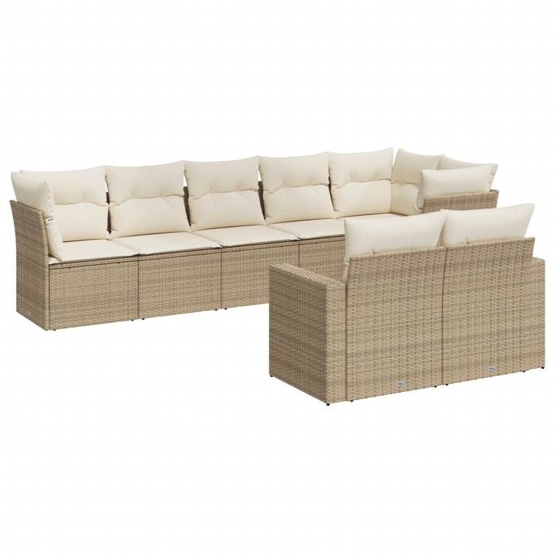 vidaXL Patio Sofa Set Beige, Cream White - 24.4 x 25.8 x 27.2