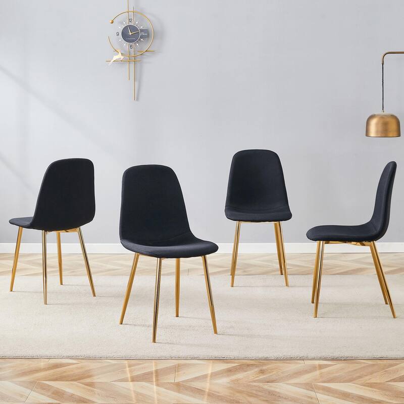 Luxury Simple Chair-Set Of 4 High Resilience Dining Chair With Metal Leg.Integral Metal Leg Architecture