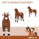 preview thumbnail 4 of 8, Interactive Large Ride-On Rocking Horse for Kids Aged 5-16, Plush Body with Rolling Wheels