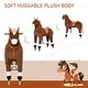 preview thumbnail 4 of 8, Large Plush Rocking Horse with Pedals and Wheels for Ages 5-16, 130 lbs Capacity