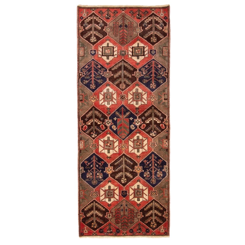 ECARPETGALLERY Hand-knotted Kayseri Vintage Red Wool Rug - 3'5 x 8'8