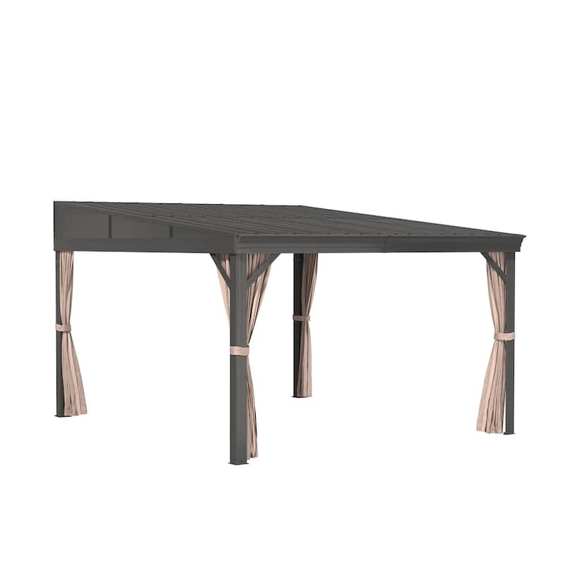 Wall-Mounted Hardtop Gazebo with Aluminum Frame